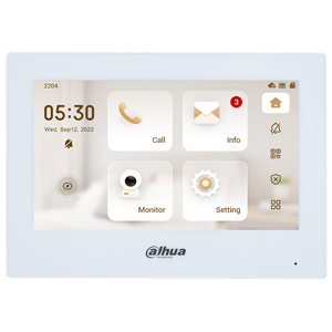 Монитор IP видеодомофона Dahua DHI-VTH2621GW-WP (Белый, 7", 1024x600, Сенсорный экран, WiFi, PoE, Тревожный интерфейс 6/1, )