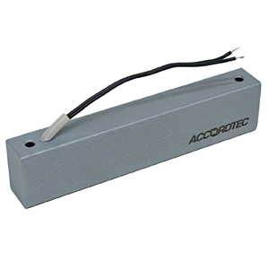 Электромагнитный замок Accordtec ML-180K с уголком (Серебро, 200 кг, Компенсатор эффекта намагниченности, НО, IP67)