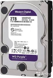 Жесткий диск HDD 2Тб (2000 Гб) WD Purple 64/256 Мб SATA III (для систем видеонаблюдения)