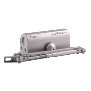 Доводчик дверной НОРА-М 530F URBOnization (50-90 кг, серебро, функция фиксации двери) морозостойкий