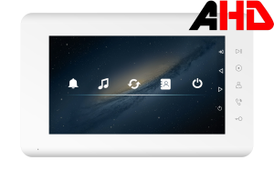 Монитор видеодомофона Tantos Mia HD VZ (Белый, 7", Сенсорные кнопки, Подходит к многоквартирным домофонам, Встроенный БП)^