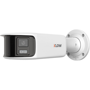 Уличная IP камера видеонаблюдения iFlow F-IC-2284PCMS/A (4+4, 180°, 8Мп, PoE, SD, Микрофон, Аудио, Цвет в темноте, Трев. инт., ИИ, WDR 130 дБ, IP67)