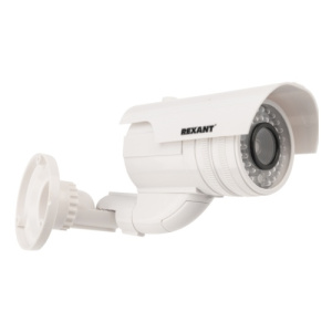 Муляж уличной камеры REXANT 45-0240 (белый, индикация 2*AA батарейки)