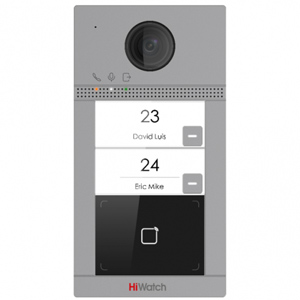 IP Вызывная панель HiWatch VDP-D4212W(B) (2 аб, 2Мп, MF, WiFi, PoE, 2 реле, Hik-Connect, металл)