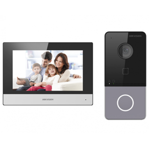 Комплект IP видеодомофона Hikvision DS-KIS603-P(C) (7", сенс. экран, PoE, SD / 2Мп, WiFi, HikConnect)