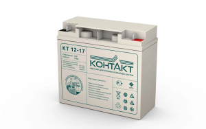 Аккумулятор КОНТАКТ КТ 12-17 (17А/ч, 12В, повышенная емкость и срок службы более 5 лет, замена 1217)