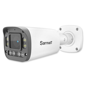 Уличная IP камера видеонаблюдения SarmatT SR-IN40M2812IRXSDM (2.7-13.5, 4Мп, PoE, SD, Микрофон и динамик, Xmeye, ИК 50м, IP67, Металл)^