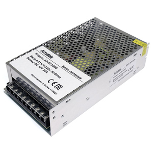 Блок питания Amatek AP-S12/200 (12 В, 20 А, защита от короткого замыкания, от перегрузки, металл)