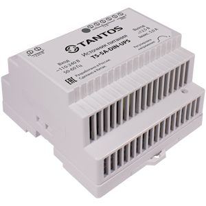 Блок питания Tantos TS-5A-DIN-UPS (12 В, 5 A, 4/7/12 А/ч, защита от кз, перегрузки, регулировка вых. напряжения)