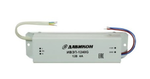 Блок питания уличный ДАВИКОН ИВЭП-1240G (12В, 4А, защита от кз, перегрузки, подходит для LED, металл)*