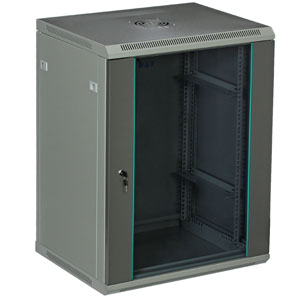 Настенный телекоммуникационный шкаф W&T C156060BWTWOF (15U, 19", 600x805x600 мм, Серый, Дверь - металл+стекло)
