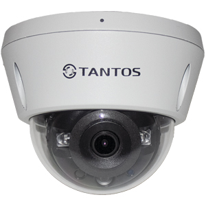 Антивандальная IP камера видеонаблюдения Tantos TSi-Veco45FP (2.8, 104°, 4Мп, PoE, SD, BLC, встр. микро, ИИ, H265+, ИК 30м, IP67, IK10)