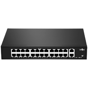 Коммутатор Smartec ST-NS224MB-GD (26 портов: 24 PoE, 2 Uplink 10/100 Мб/с, Бюджет PoE 255 Вт, Автоопределение, VLAN, Грозозащита 6 кВ)