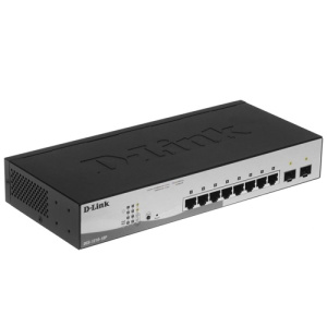 Коммутатор D-Link DGS-1210-10P/F (8 портов(PoE) 1 Гбит/с, 2 порта SFP 1 Гбит/с, бюджет PoE 78 Вт)