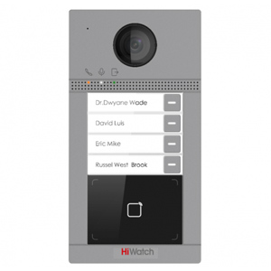 IP Вызывная панель HiWatch VDP-D4214W(B) (4 аб., 2Мп, MF, WiFi, PoE, 2 реле, Hik-Connect, металл)