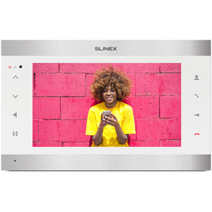 Монитор видеодомофона SLINEX SL-10N Cloud (Серебро+Белый, 10" IPS, Сенсорные кнопки, WiFi, SD, MP3, Детекция движения, Slinex Smart Call, Встр. БП)^