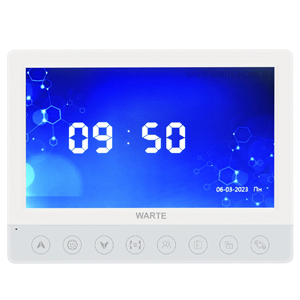 Монитор видеодомофона WARTE-DM7-02M (КВАРТЕТ PAL) (Белый, 7", Сенсорные кнопки, CVBS, SD, Детекция движения, Реле, Встроенный БП/12 В)^