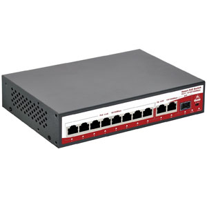 Коммутатор Sarmatt SR-PS0821GBL (10 портов, 8 POE 120Вт, Vlan 250м, 2 UpLink, 1000 Мбит/с, SFP, встр. БП)