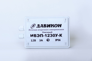 Блок питания уличный ДАВИКОН ИВЭП-1230У-К 12В 3А 