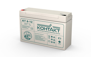Аккумулятор КОНТАКТ КТ 6-12 (12А/ч, 6В, повышенная емкость и срок службы более 5 лет, замена 612)