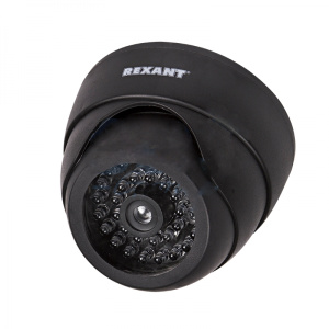 Муляж купольный камеры REXANT 45-0230 (черный, для помещения, индикация 3*AAA батарейки)