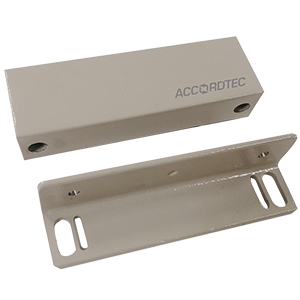 Электромагнитный замок Accordtec ML-300K с уголком (Серый, 300 кг, НО, IP67)