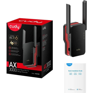 Точка доступа CUDY RE3000 (WiFi 6 2.4/5ГГц, 1 LAN 1000 Мбит/с, MU-MIMO, MESH, Внеш. антенны,  = усилитель, репитер, ретранслятор)