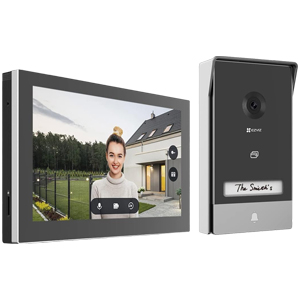 Комплект беспроводного видеодомофона EZVIZ CS-HP7 (7", 1024x600, Сенсорный экран, WiFi 2.4/5 ГГц, SD / 2Мп, 162°, Mifare, ИК 6м)