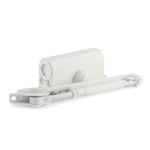 Доводчик дверной НОРА-М №2s F (до 50кг, белый) морозостойкий, с фиксатором в открытом положении^