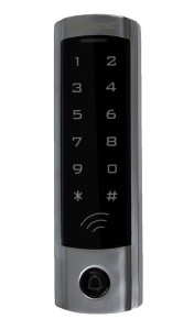 Кодонаборная панель автономная AccordTec AT-CP410EM (EM-Marine, 2000 пользователей, Wiegand-26, подсветка, сенсорные кнопки, реле)^