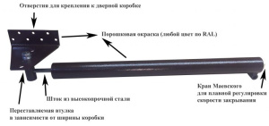 Доводчик пневматический уличный морозостойкий DRS-50M (под сварку и под крепление)