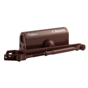 Доводчик дверной НОРА-М ISP 430F (50-110 кг, коричневый, функция фиксации двери) морозостойкий
