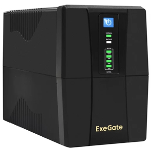 Источник бесперебойного питания Exegate BNB-600.LED.AVR.2SH (Вход 230В, Выход 230В, 360 Вт, АКБ 1x7.2 А/ч, 2xSchuko, Защита от КЗ, СИД)
