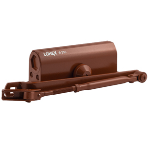 Доводчик дверной LONEX 330 (50-120 кг, Коричневый, Морозостойкий, Аналог ISP 430)