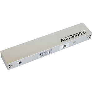 Электромагнитный замок Accordtec ML-295A с планкой (12/24 В, Серебро, 300 кг, НО, Оцинковка, Защита от перепадов напряжения)^