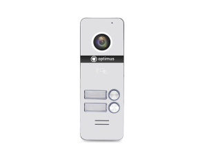 АКЦИЯ Вызывная панель Optimus DSH-1080/2 (белый,2 абонента,счит. Mifare (200 карт),AHD/CVBS,160°,IP65)* Бывшая розница 7 530р.
