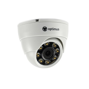 АКЦИЯ Купольная камера видеонаблюдения Optimus AHD-H022.1(2.8)F (2.8, 2Мп, 3DNR, LED 20м, цв. съемка ночью* Бывшая розница 2 654р.