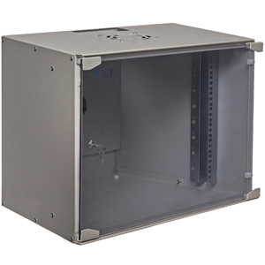 Настенный телекоммуникационный шкаф W&T P065240GWTWOF (6U, 19", 520x368x400 мм, Серый, Дверь - стекло)
