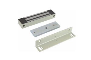 Электромагнитный замок Accordtec ML-295K с уголком (Серый, 300 кг, Компенсатор эффекта намагниченности, НО, IP67)