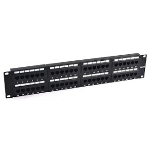 Патч-панель UTP 19", 48 портов RJ45, cat.5e, 2U, 110, черная