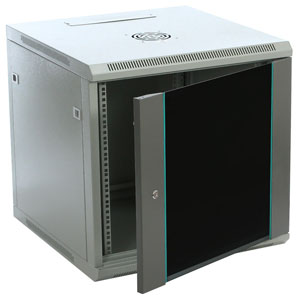 Настенный телекоммуникационный шкаф W&T C096045GWTWOF (9U, 19", 600x500x450 мм, Серый, Дверь - металл+стекло)