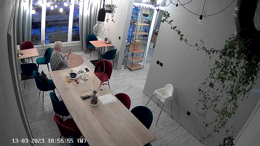 Установка 2 камер и сигнализации в кафе